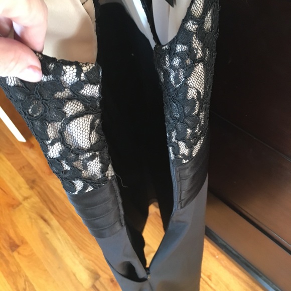 EUC Lace & santiny Black Cocktail Dress w/POCKETS! - Picture 6 of 8